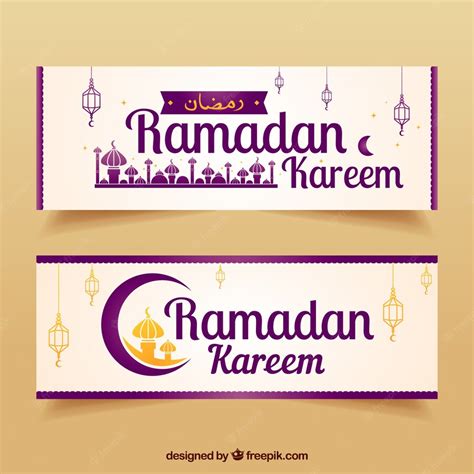 Free Vector Elegant Banners Of Ramadan Kareen