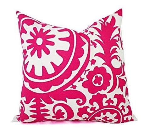 Bright Pink And White Throw Pillow Cover In Custom Sizes