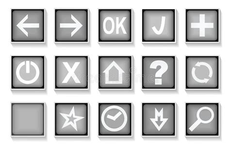 Set Of Black And White Web Buttons Stock Illustration Illustration Of