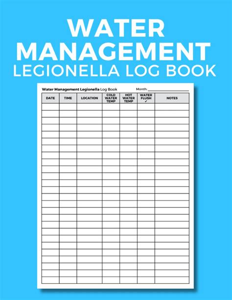 Water Management Legionella Log Book Water Management Legionella
