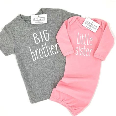 Big Brother Little Sister Shirts Gown Matching Siblings Boy Etsy