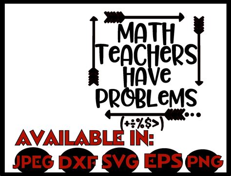 Download Teacher svg SVG DXF JPEG Silhouette Cameo Cricut Math Teacher svg iron on math teachers have ...