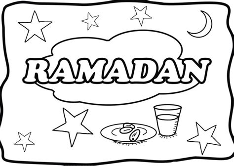 Gambar Mewarnai Ramadhan Bulan Puasa Penuh Berkah ~ Gambar Mewarnai Lucu