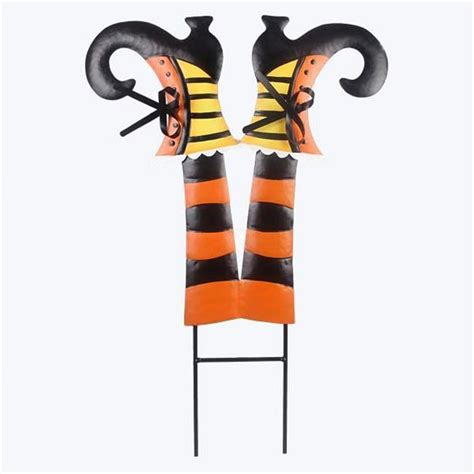 Youngs 81035 Metal Upside Down Halloween Witch Legs Yard Stake