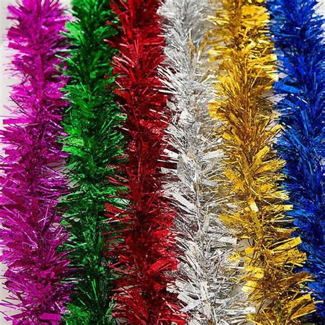 Our fresh fir garlands are all hand made, each and everyone of them. LUXURY Thick SILVER Christmas Tinsel 2 METRE Garland ...