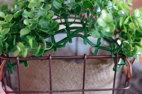 Another wire basket from fog linen, this market basket measures just 6.75 inches tall; Farmhouse Style DIY Wire Hanging Plant Basket - The Frugal ...
