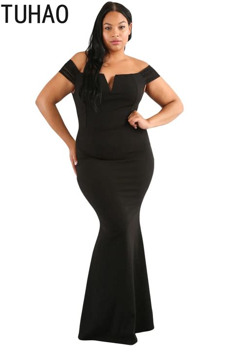 Tuhao Sexy Plus Size 3xl Elegant Black Party Dresses 2018 Bodycon Women Stretch Summer Dress