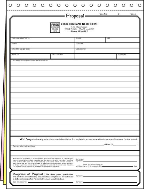 Blank Proposal Forms Printable Printable Forms Free Online