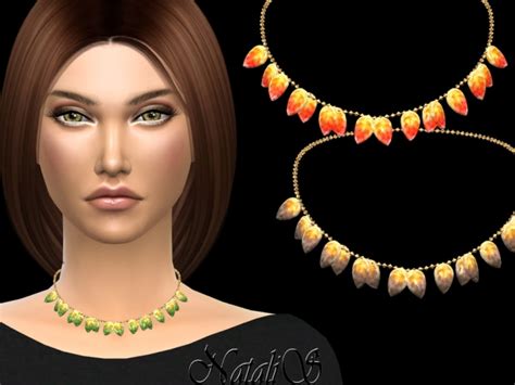 Glass Leaves Necklace By Natalis At Tsr Sims 4 Updates