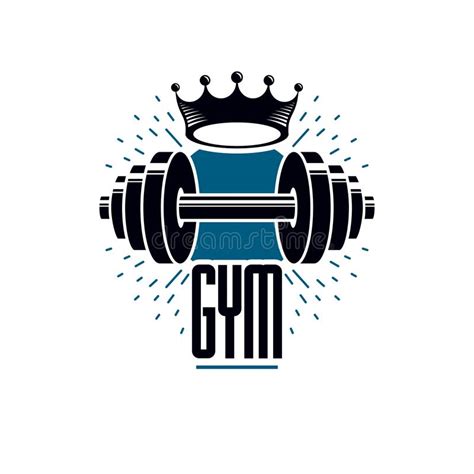 Gym And Fitness Logo Template Retro Style Vector Emblem With B Stock