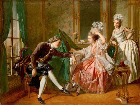 Louis Rolland Trinquesse An Interior With A Lady Her Maid And A