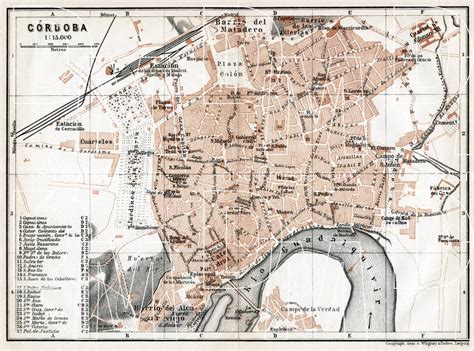 Old Map Of Córdoba In 1913 Buy Vintage Map Replica Poster Print Or