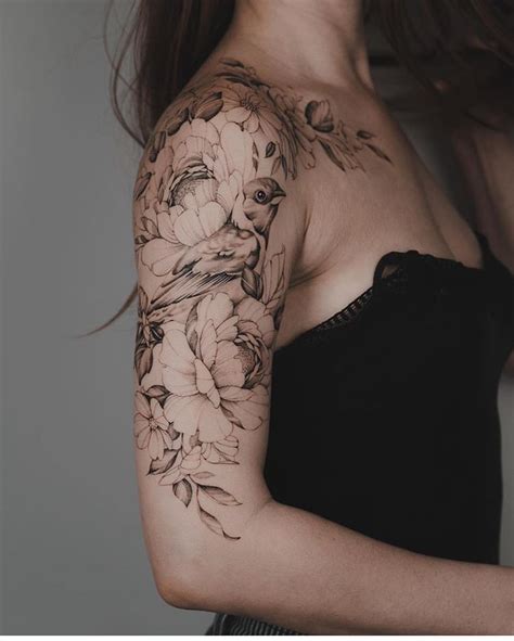 Flower And Bird Tattoo Bird Tattoos For Women Sleeve Tattoos For Women Tattoos For Women Flowers