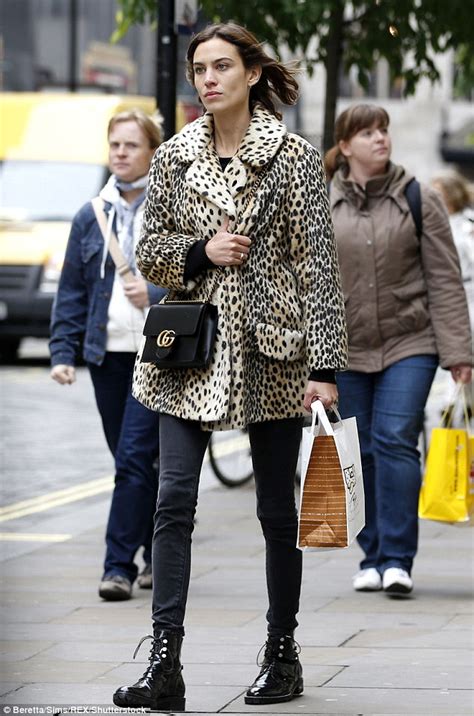 Alexa Chung Wraps Up Warm In A Fluffy Leopard Print Coat While In London Daily Mail Online