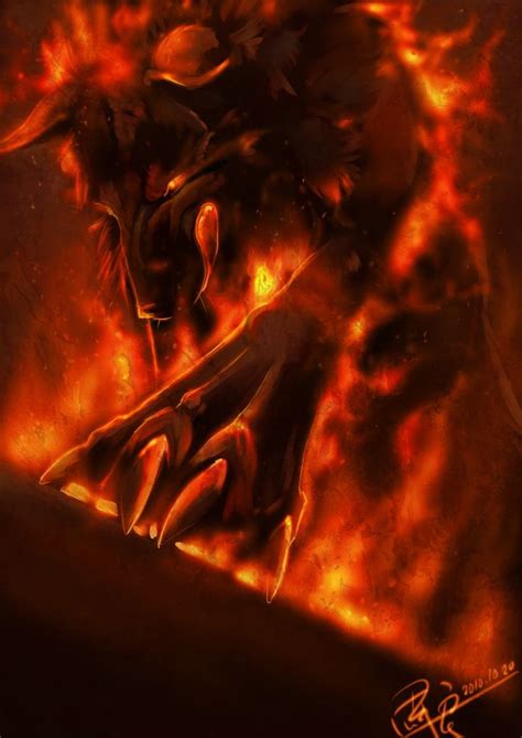 Pin By 근홍 권 On 판타지캐릭터 Demon Wolf Fire Wolf Fantasy Wolf