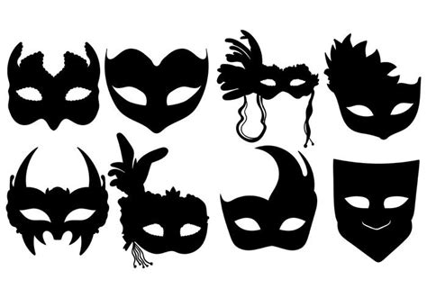 Masquerade Ball Silhouette Masks Vector 148108 Vector Art at Vecteezy