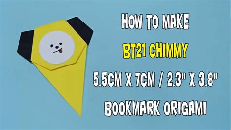 How To Make Bt21 Chimmy Bookmark Origami Diy Tutorial Youtube