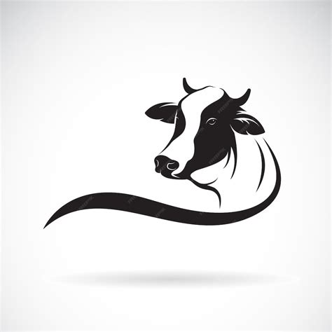 Vector De Un Diseño De Cabeza De Vaca Sobre Fondo Blanco Icono O