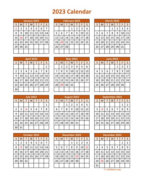 Free Printable 2023 Calendar On One Page Time And Date Calendar 2023