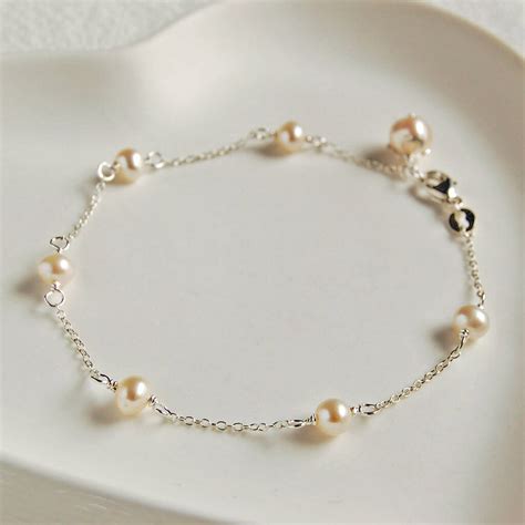 Delicate Sterling Silver And Pearl Bracelet By The Carriage Trade