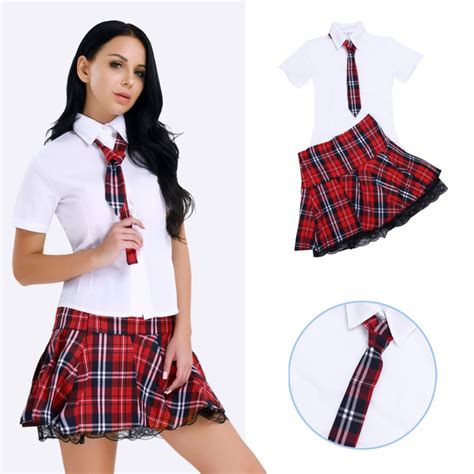 Women Lady Japan High School Girl Short Sleeve Uniform Mini Skirt Dress Adult Role Play Costume
