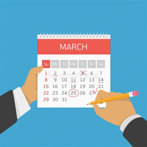 Planning Calendar In Hand Stock Vector Illustration Of Note 79324120