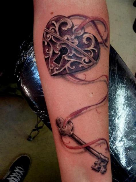 Lock and key tattoo on hands. 55 Attractive Key Wrist Tattoos