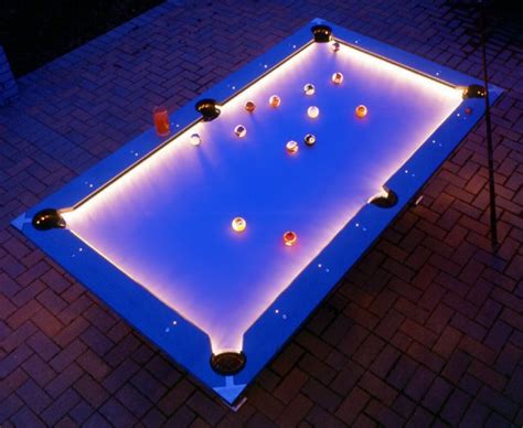 I love pool, how about you? Outdoor Pool Table Features Built-In Lighting For ...