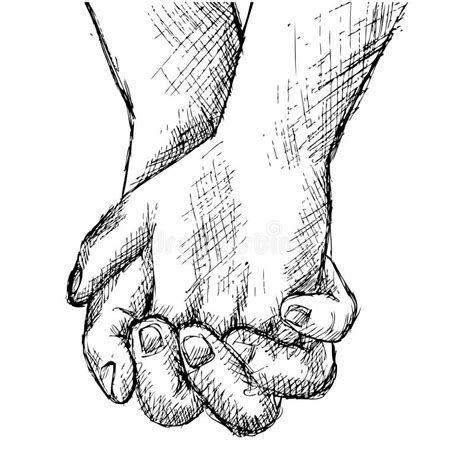 Hand Sketch Holding Hands Stock Illustration Illustration Of