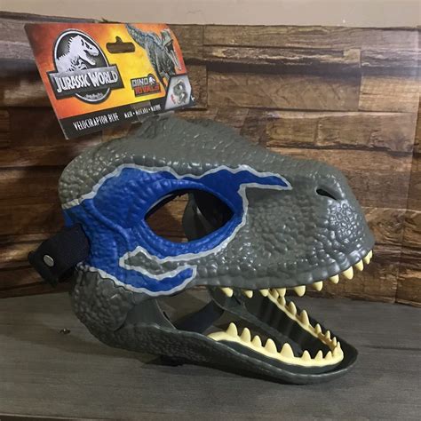 Jurassic World Dino Rival Blue Mask On Mercari Dinosaur Mask Blue