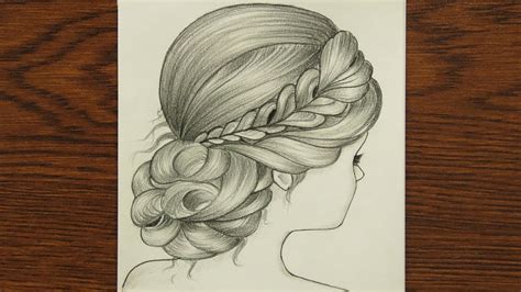 How To Draw A Girl With Beautiful Hairstyle Easy Hair Drawing Girl