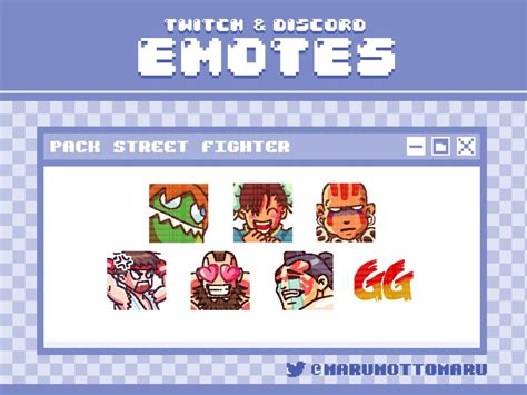 Street Fighter Twitch Emotes Pack Pixel Art Etsy Canada
