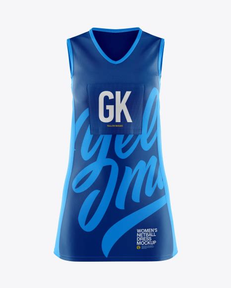 Download Tight Fit Netball Dress HQ Mockup - Front View - Women's ...