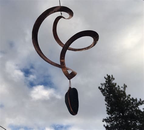 9 Hanging Pounded Copper Kinetic Wind Sculpture Etsy