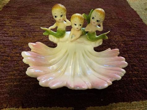 Josef Original Figurine Mermaid Soap Dish Figurine Ceramic 1888060404