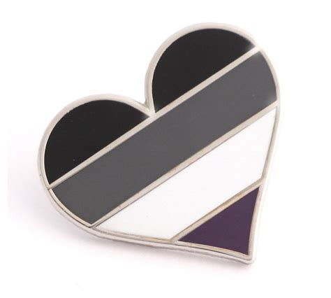 Asexual Pride Pin Gay Lapel Pin Asexual Flag Pin Heart Enamel Pin Gay Decoration Ace