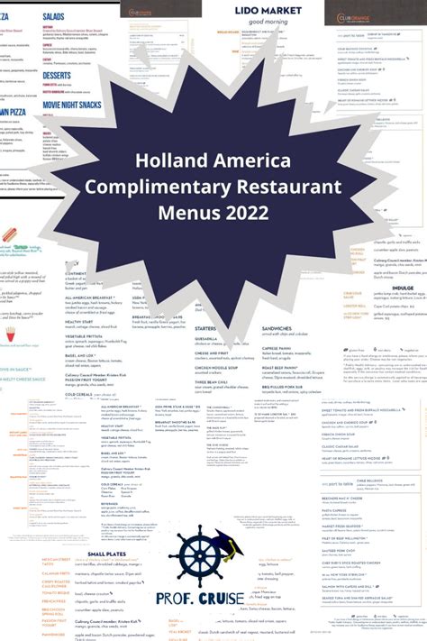 Holland America Complimentary Dining Menus 2022 Artofit
