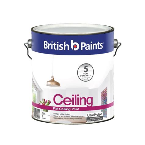 Not only is it flat, but it is a flat white paint. British Paints 4L White Flat Ceiling Paint | Bunnings ...