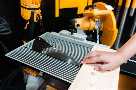 Injuries (dangerous Work) in Woodworking Manufacturing Stock Photo