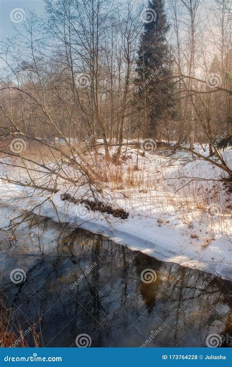 Early Spring Landscape With River Stock Photo Image Of Foggy Mild
