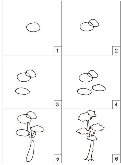 Draw a horizontal bar for its stem. How To Draw A Tree (Step By Step Image Guides)