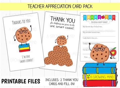 Printable Teacher Thank You Card End Of Year Teacher Etsy Canada
