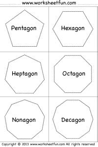 Shapes – Polygons – Pentagon, Hexagon, Heptagon, Octagon, Nonagon
