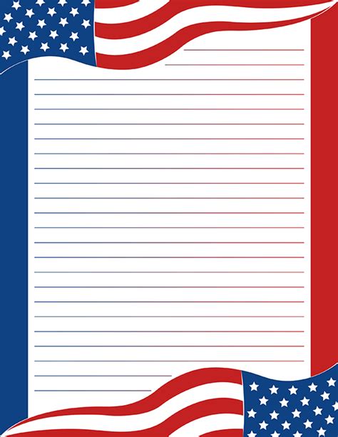 Looking to further you studies? Free printable American flag stationery in JPG and PDF ...