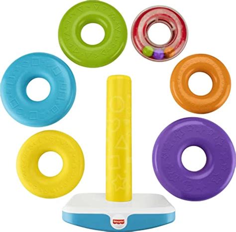 Fisher Price Toddler Toy Giant Rock A Stack 6 Stacking Rings With Roly
