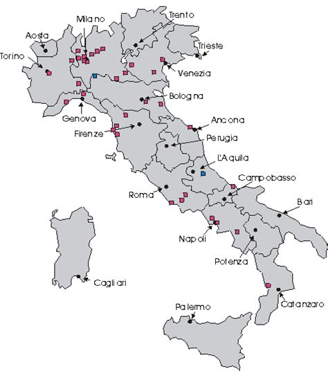 Cartina dell'italia regioni e capoluoghi. Cartina Italia Capoluoghi Di Regione | Tomveelers
