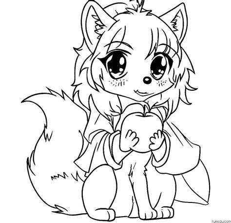 Anime Apple Wolf Coloring Page Turkau