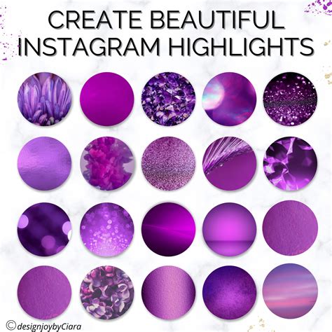 Purple Instagram Highlight Covers Social Media Icons Etsy