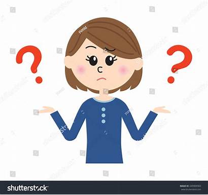 Know Don Clipart Woman Shrugging Face Young