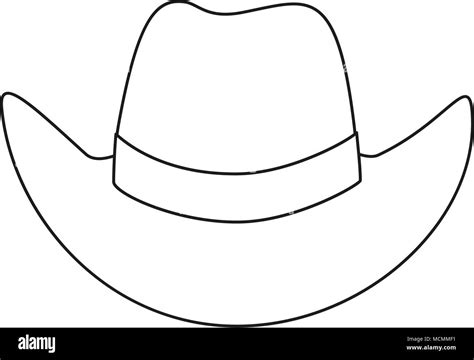 Line Art Black And White Cowboy Hat Stock Vector Image And Art Alamy